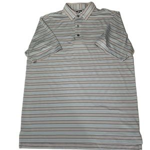 FOOTJOY‎ GOLF SHORT SLEEVE POLO MENS LARGE, BLUE AND GRAY STRIPES